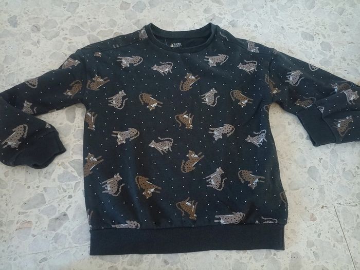 Pull Kiabi 10 ans gris /panthère