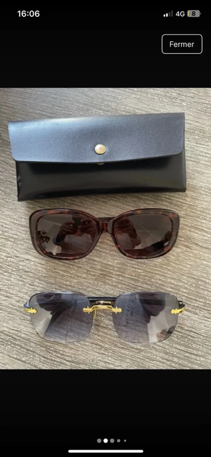 Superbe lot de 2 paires de lunettes de soleil fantaisie neuves - photo numéro 2