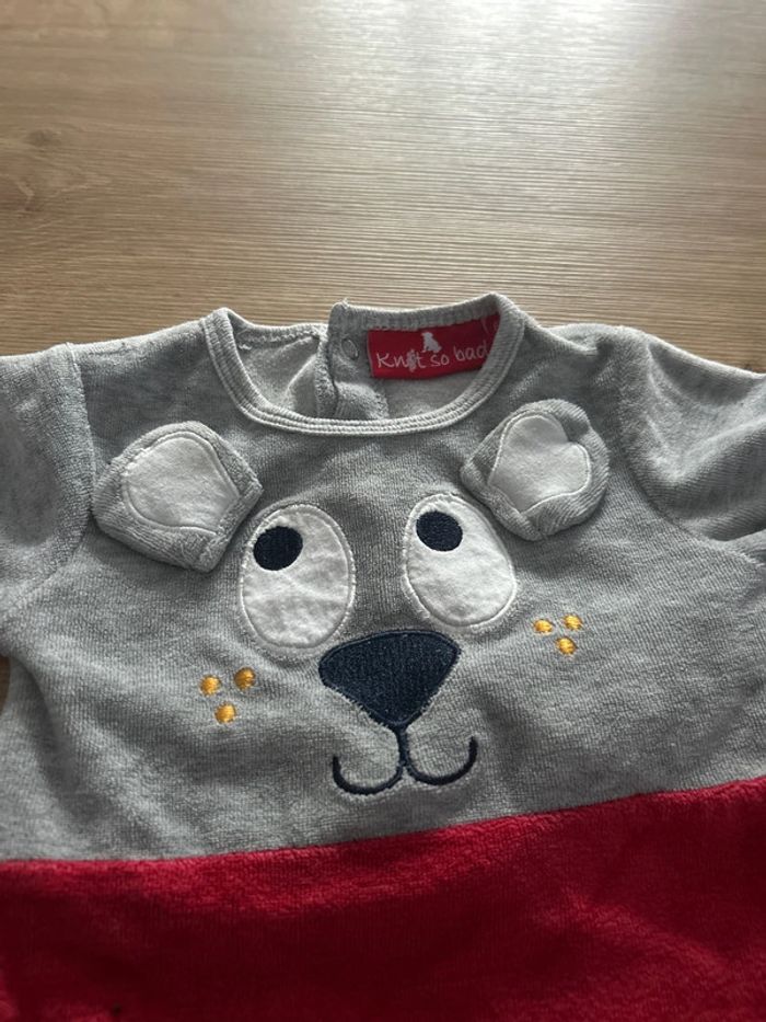 Pyjama Ours gris et rouge - photo numéro 3