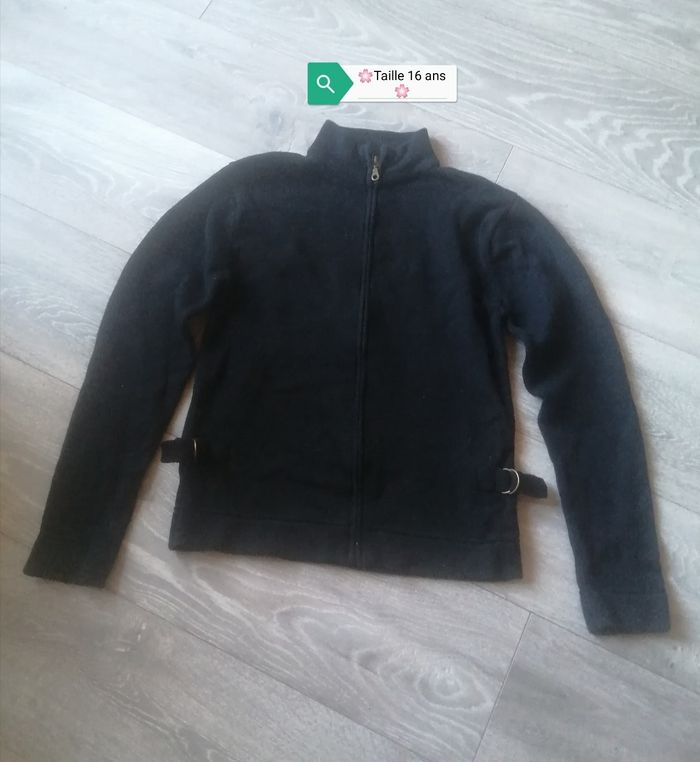 🌸Gilet côtelé noir zippé Taille 12 ans Neuf 🌸