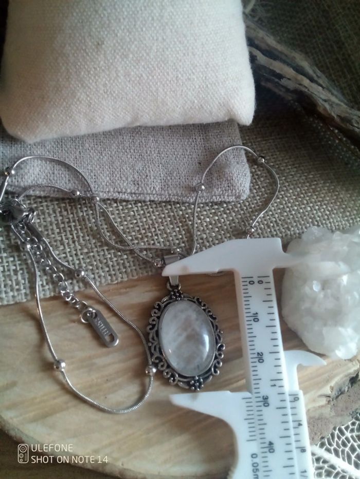 Collier cristal de roche, pierre naturelle - photo numéro 3