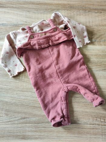 Ensemble Disney salopette rose + blouse