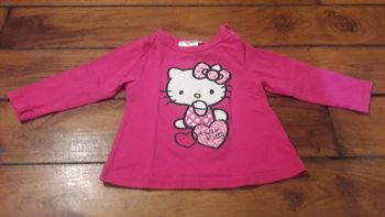 T-shirt rose manches longues 9 mois fille