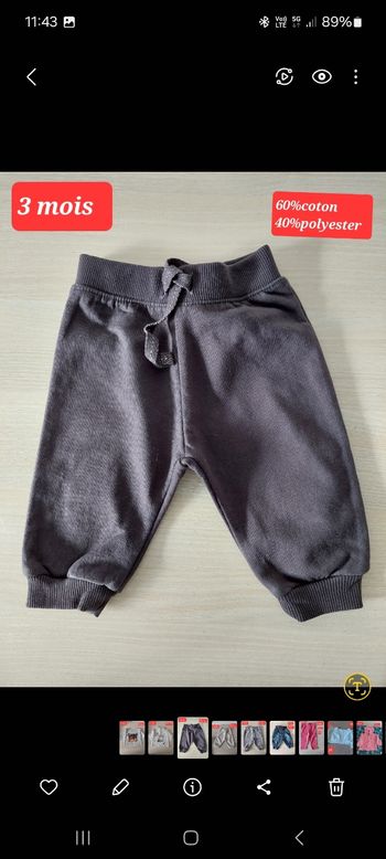 Pantalon noir fille 3 mois 