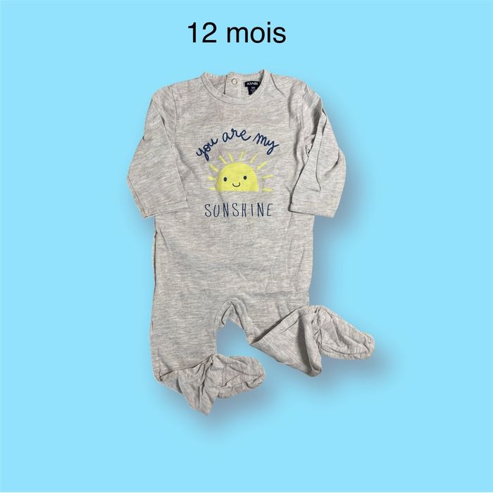 Kiabi Pyjama Grenouillère léger gris Taille 12 mois