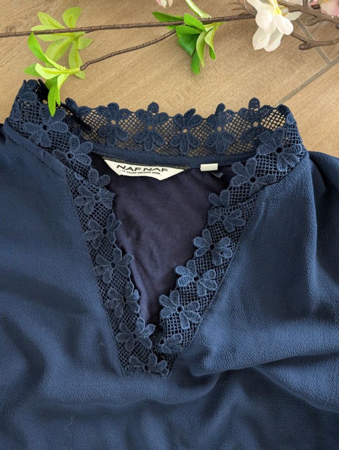Chemisier nafnaf bleu taille s - photo numéro 3