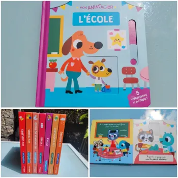 Livre animé à tirettes et roues  🚸 L'école 🎒