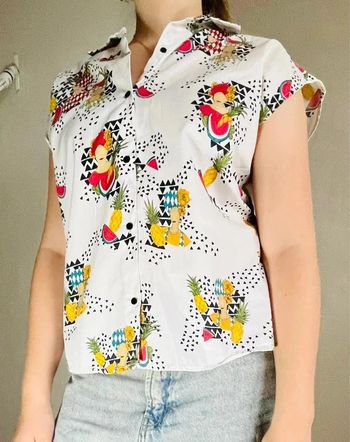 Chemisier blouse chemise sans manche Zara #EmmaLilleM38