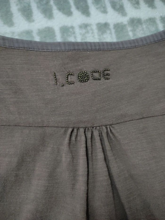 Haut tee-shirt manches longues marron i.code IKKS taille 40 L - photo numéro 7