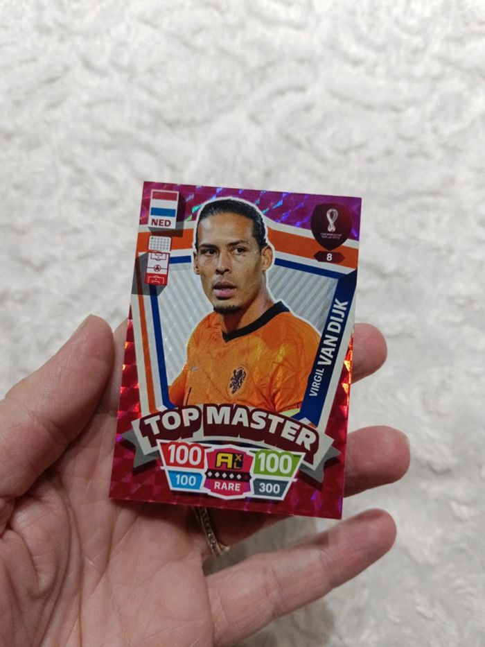 Carte Panini Top Master Virgile Dijk Numéro 8 Rare FIFA World coup Quatar 2022 - photo numéro 2