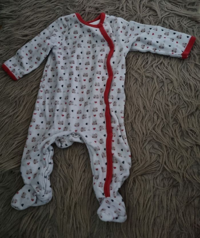 Grenouillère blanc à motifs 9mois