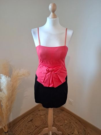 Robe courte bicolore avec noeud Made In Italy taille XS/S 34/36
