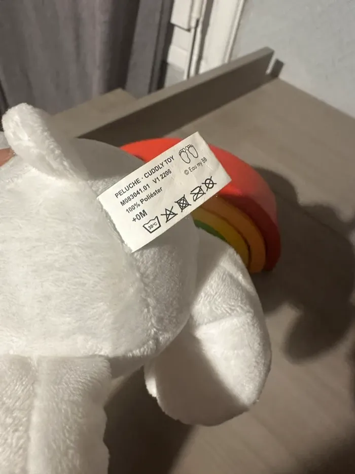 Doudou ours blanc gris OSITO - photo numéro 4