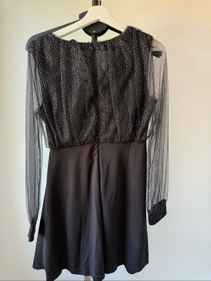 Robe noir à paillettes à manche longues transparente S - photo numéro 7
