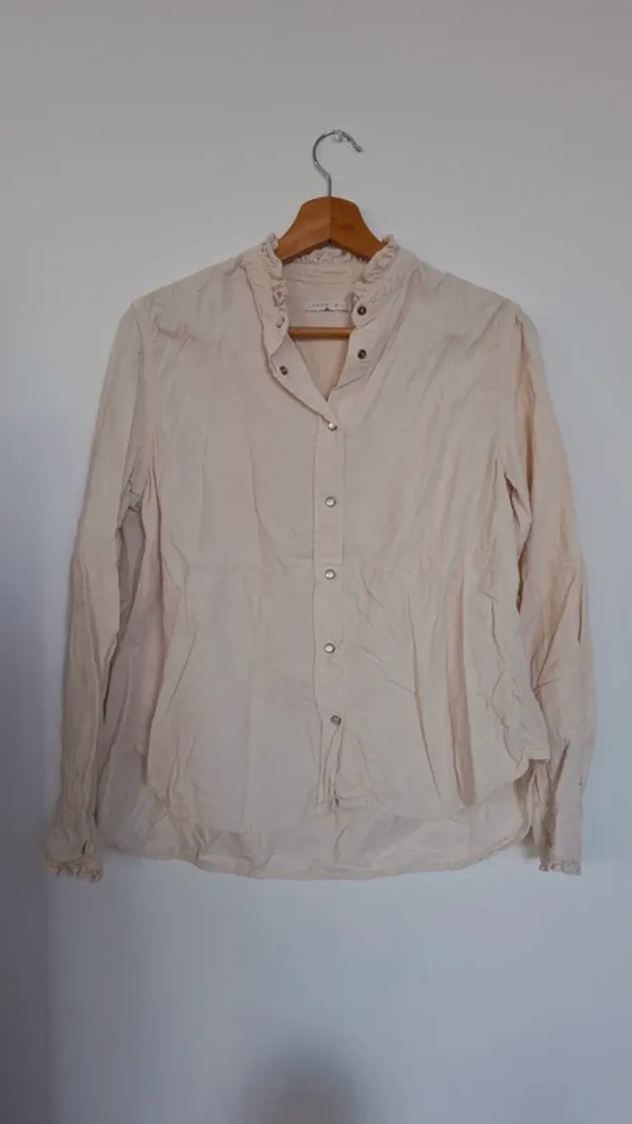 Superbe chemise en velours beige Janne Mill - Modèle LILI taille M - photo numéro 2