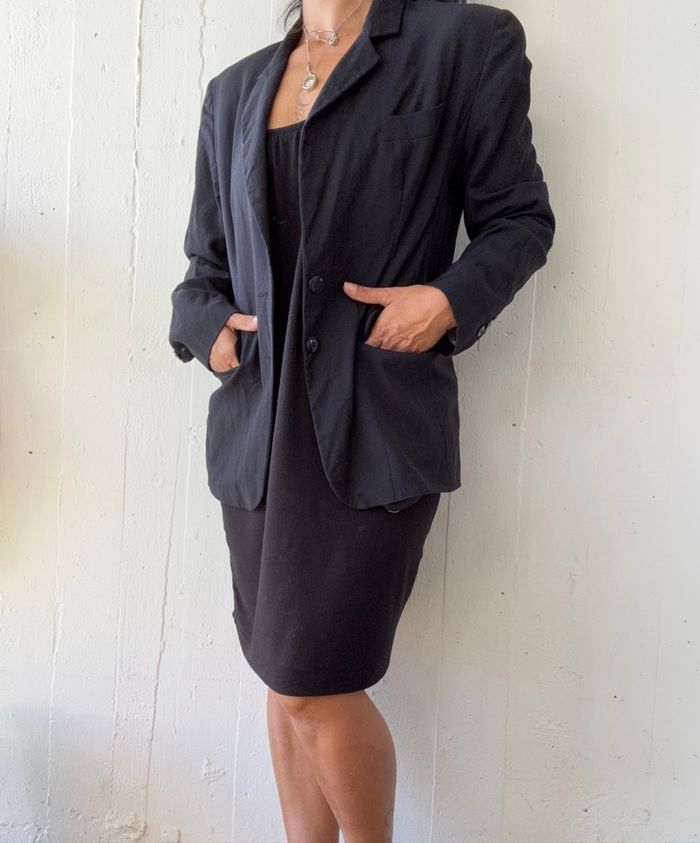 Veste blazer vintage, italienne avec épaulettes en pur laine vierge, toute doublée Desii Mode - photo numéro 4