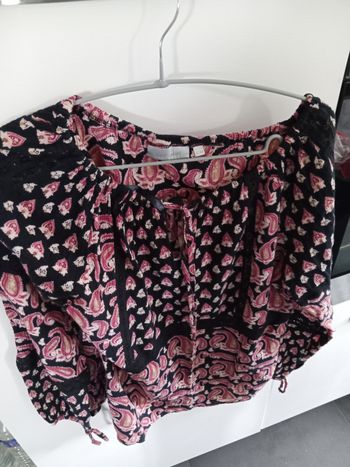 Blouse fantaisie coton et dentelle 