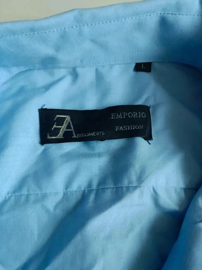 Chemise manche longue bleu emporio fashion taille l - photo numéro 6