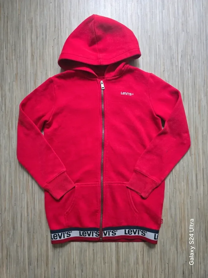 Gilet à capuche rouge - Levi's - Taille 10 ans