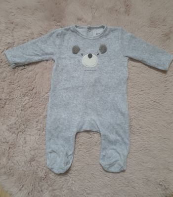 Pyjama velours ourson 3 mois Kiabi 