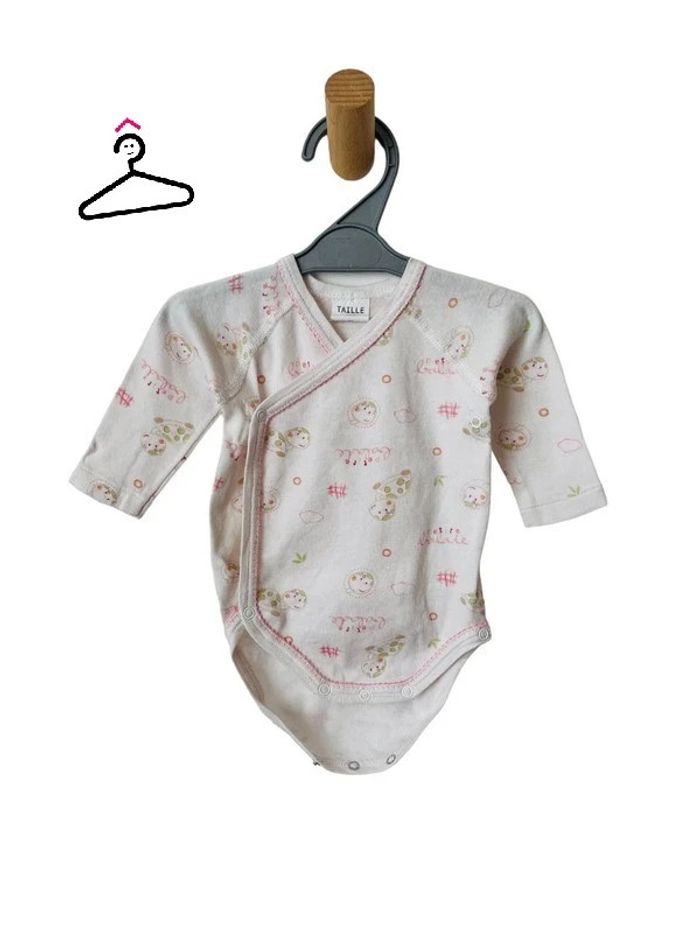 LOT de 3 bodies croisés à manches longues roses - bébé fille 3 mois - photo numéro 4