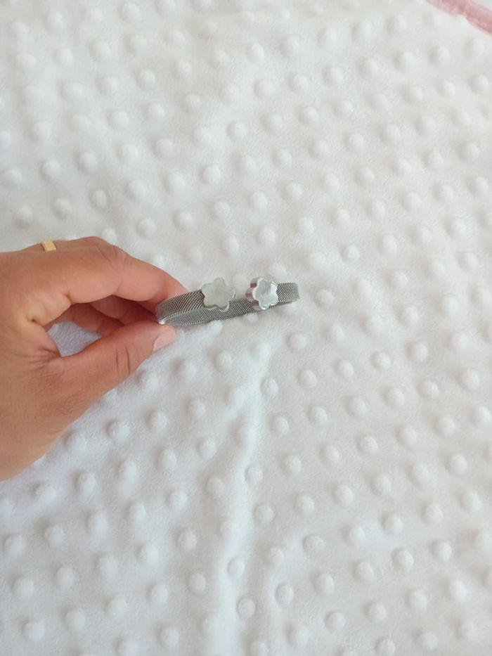 Bracelet réglable en acier inoxydable 🩶🤍