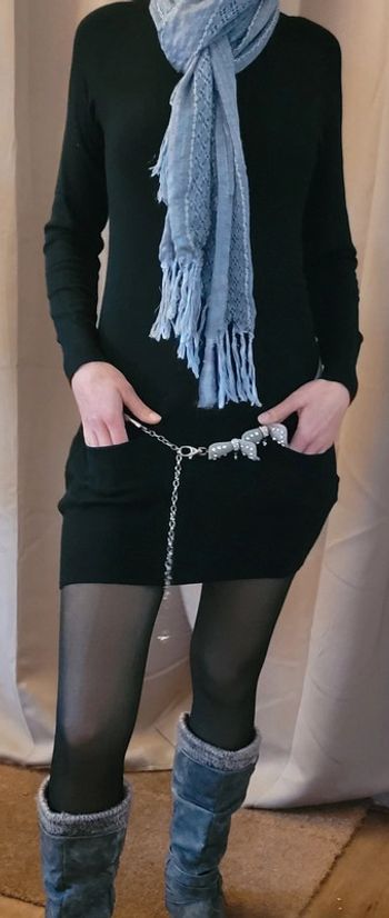 Robe pull long, noir