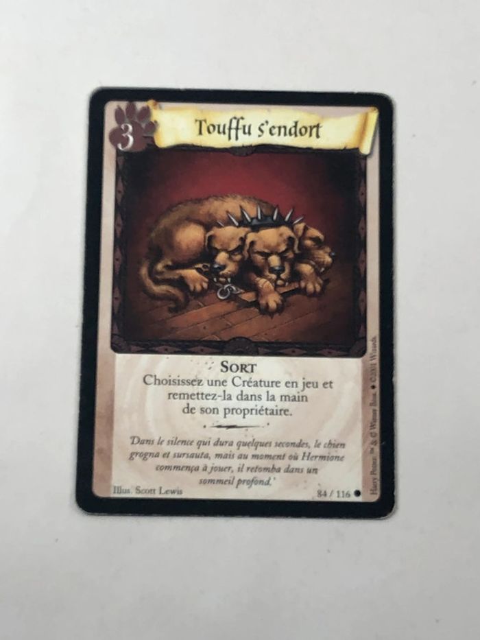 Touffu s'endort carte Harry potter