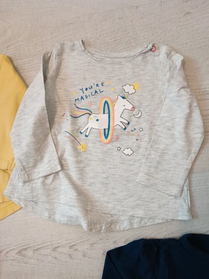 Lot de 4 Tshirt manches longues 12 mois - photo numéro 4