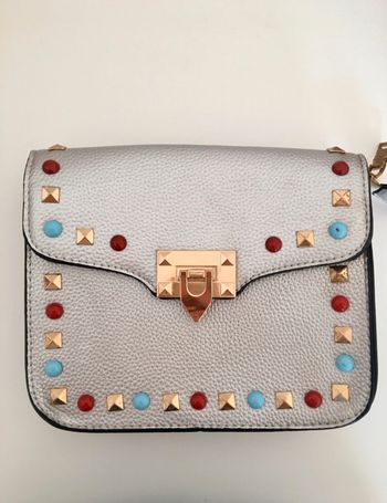 Sac en similicuir argenté 🌸