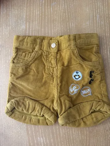 Short velours 23 mois smiley