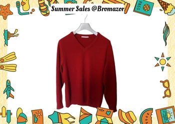 Très beau pull rouge 80% laine taille XL