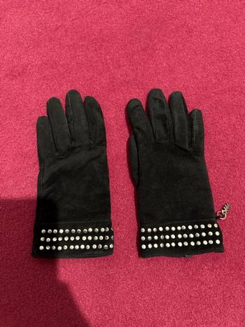 Gants en daim, diplodocus, noir, taille 1 donc 6.5