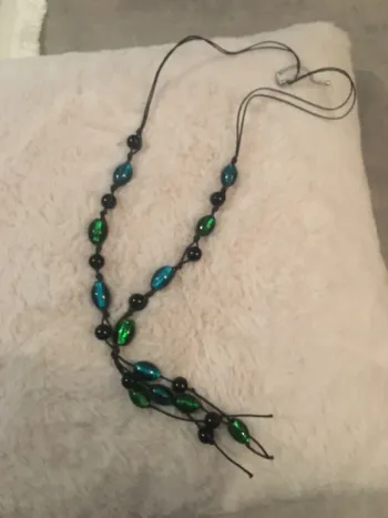 Collier vintage verre coloré