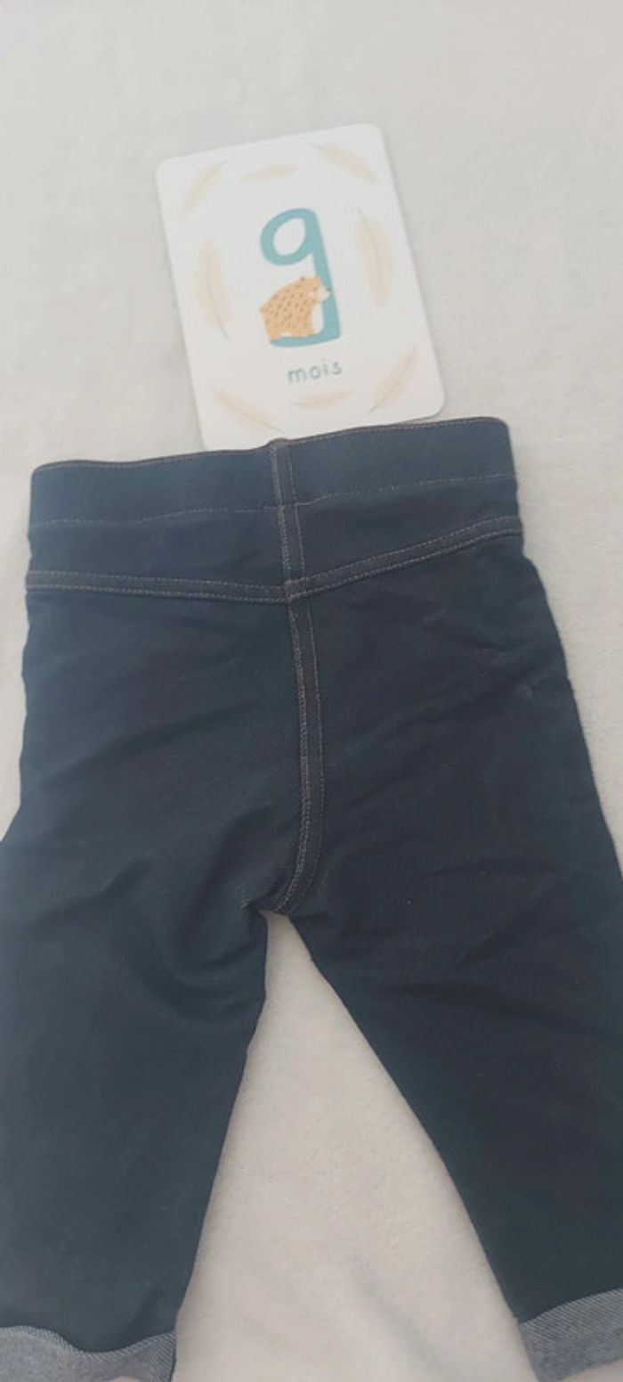 Pantalon leggings jeans bébé fille 9 mois - photo numéro 3