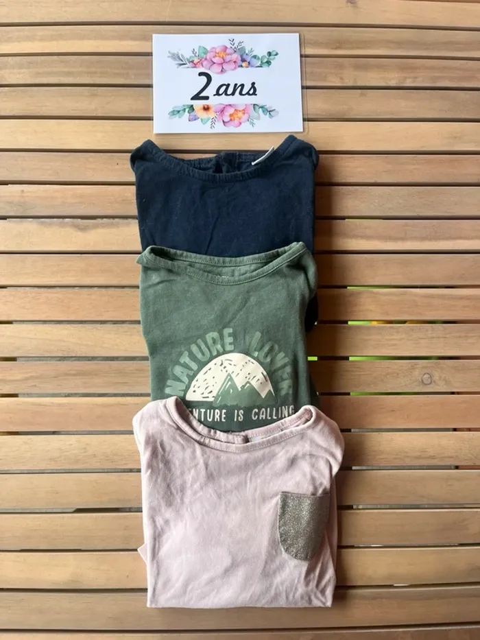 Lot teeshirt 2 ans - photo numéro 3