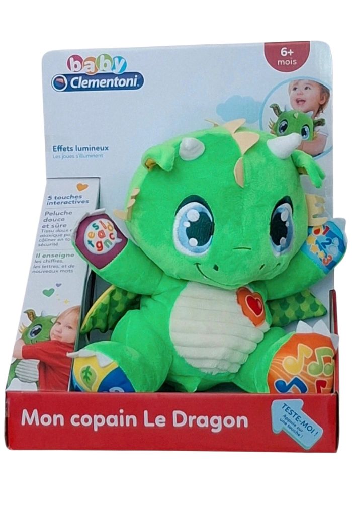 Peluche interactive Mon copain Le Dragon Baby Clementoni Dés 6 mois - photo numéro 1