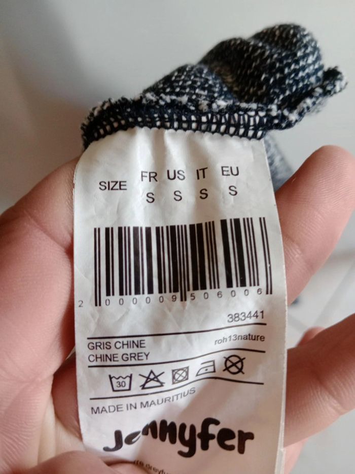 Robe pull femme s noire et blanche chiné c78 - photo numéro 8