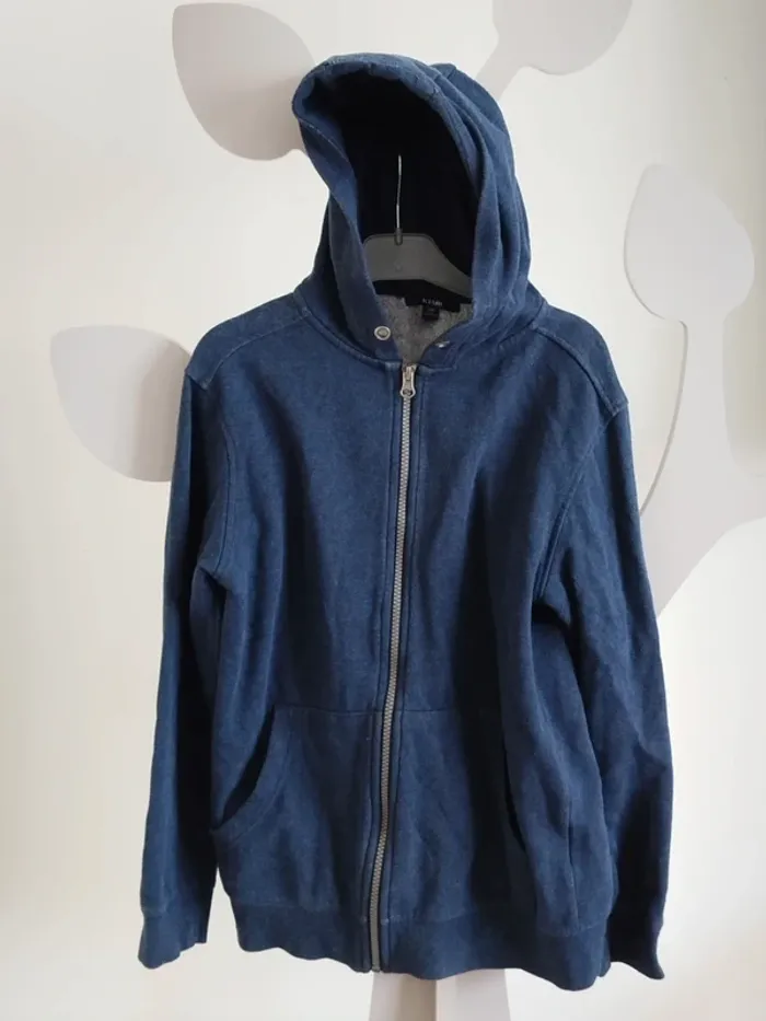Sweat zippé à capuche bleu marine Kiabi taille 12 ans
