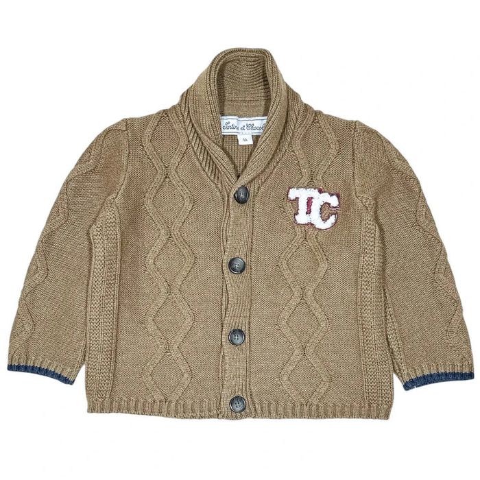 Tartine et Chocolat Cardigan 12 mois en coton et laine