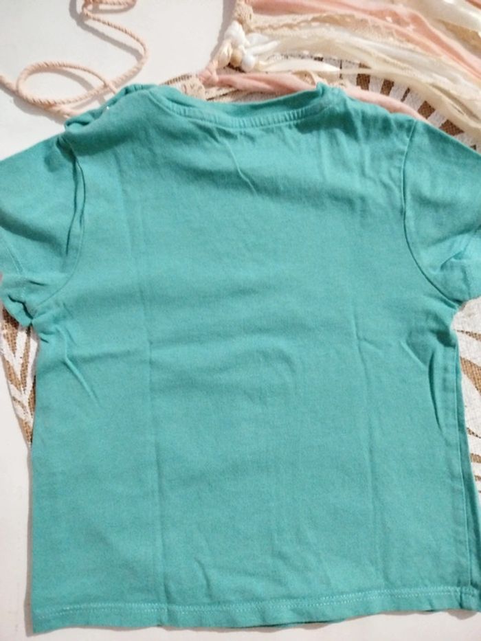 🍀Tee shirt imprimé léopard foot turquoise bébé garçon 23 mois 86 cm🍀 - photo numéro 4