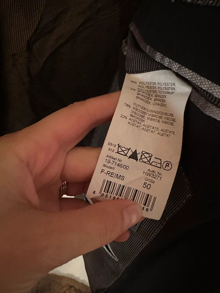 Veste de costume blazer noir taille 50 modèle reims - photo numéro 6