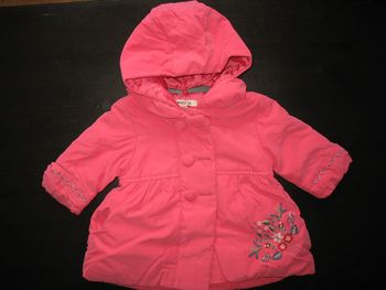 MANTEAU A CAPUCHE ROSE FUCHSIA BÉBÉ FILLE "KENZO" - 6 MOIS - n°01