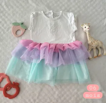 Robe à volant pastel 06mois