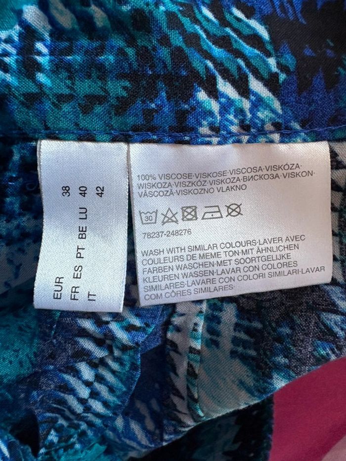 Pantalon d'été fluide bleu à motifs 40 C&A - photo numéro 7