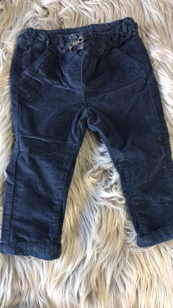 Pantalon velours doublé coton 12 mois neuf