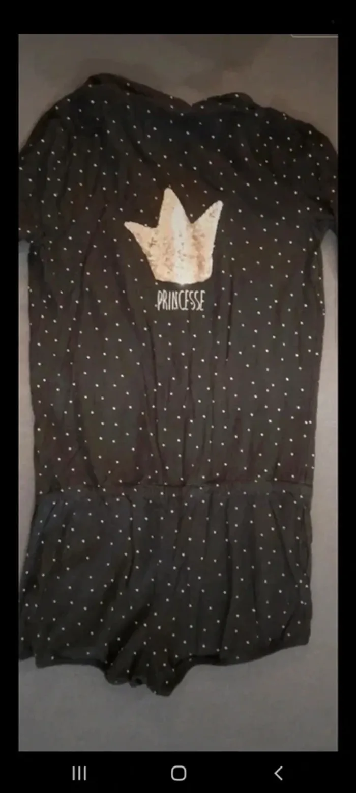Combishort pyjama noir et dore etam taille S - photo numéro 2
