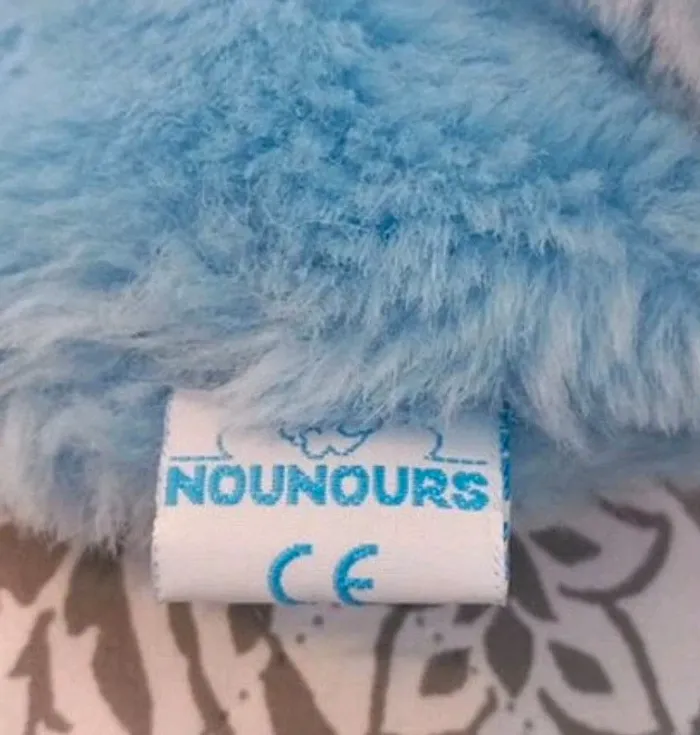 Peluche Range pyjama nounours bleu 48cm aux yeux bleus - photo numéro 3