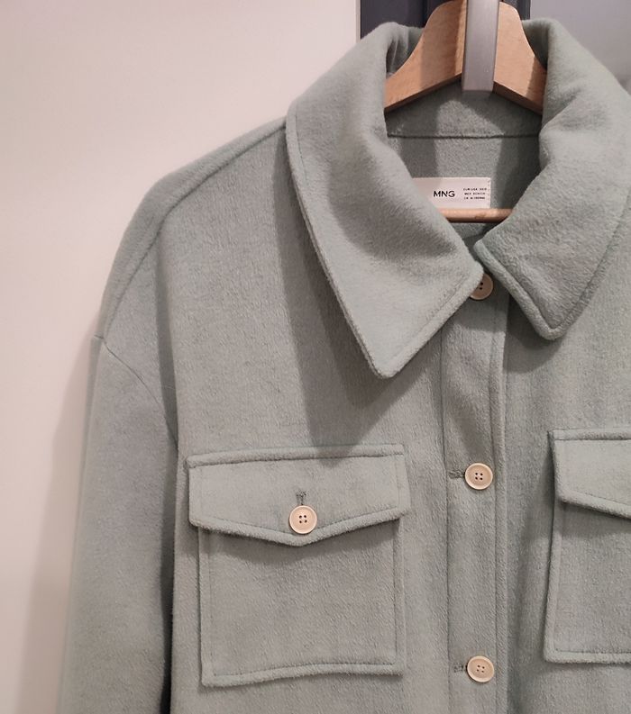 Veste chemise femme vert clair mango 34 - photo numéro 2
