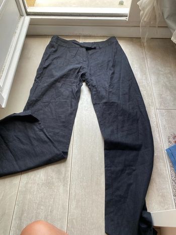 Pantalon en lin noir, taille 44
